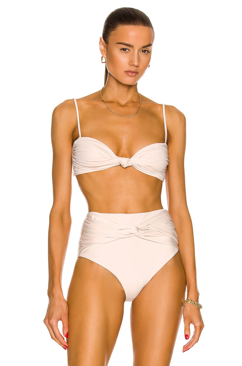Image 1 of Johanna Ortiz Pearls At Sunrise Bikini Top in Pearl Ecru