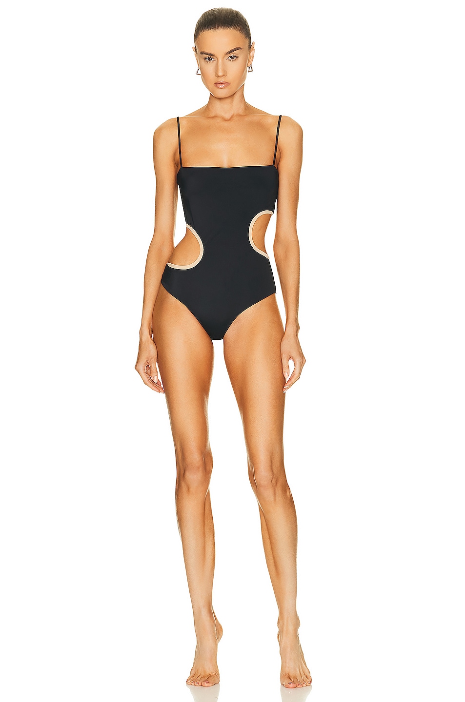 Image 1 of Johanna Ortiz Foreign Coastlines One Piece Swimsuit in Black