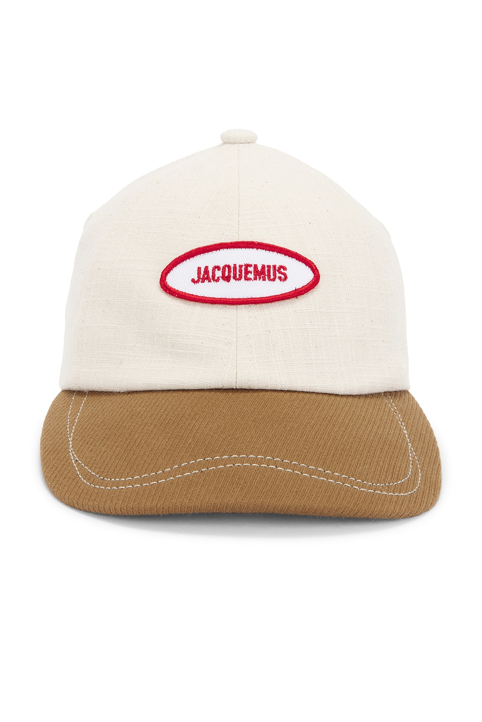 Jacquemus La Casquette Gelato Cap In Off White & Light Brown