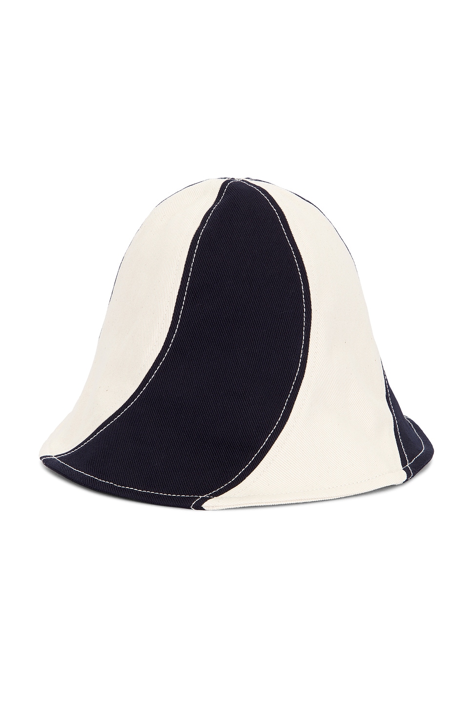 Jacquemus Off-white & Navy 'le Bob Gelato' Bucket Hat In Navy & Off White