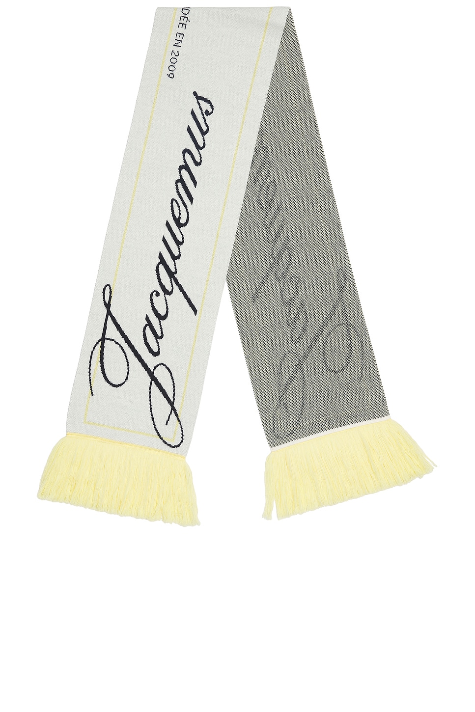 Jacquemus L'echarpe Liga Scarf In Pale Yellow & Off White