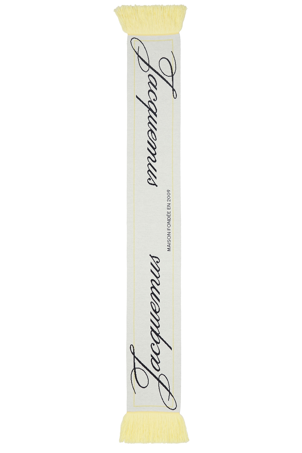 Jacquemus L'echarpe Liga Scarf In Pale Yellow & Off White