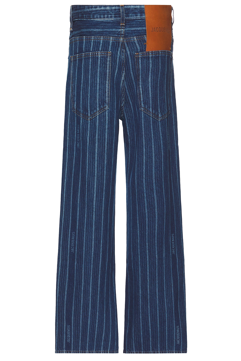 Jacquemus Men's Vertical Striped Straight-leg Jeans In Print Blue Stripe