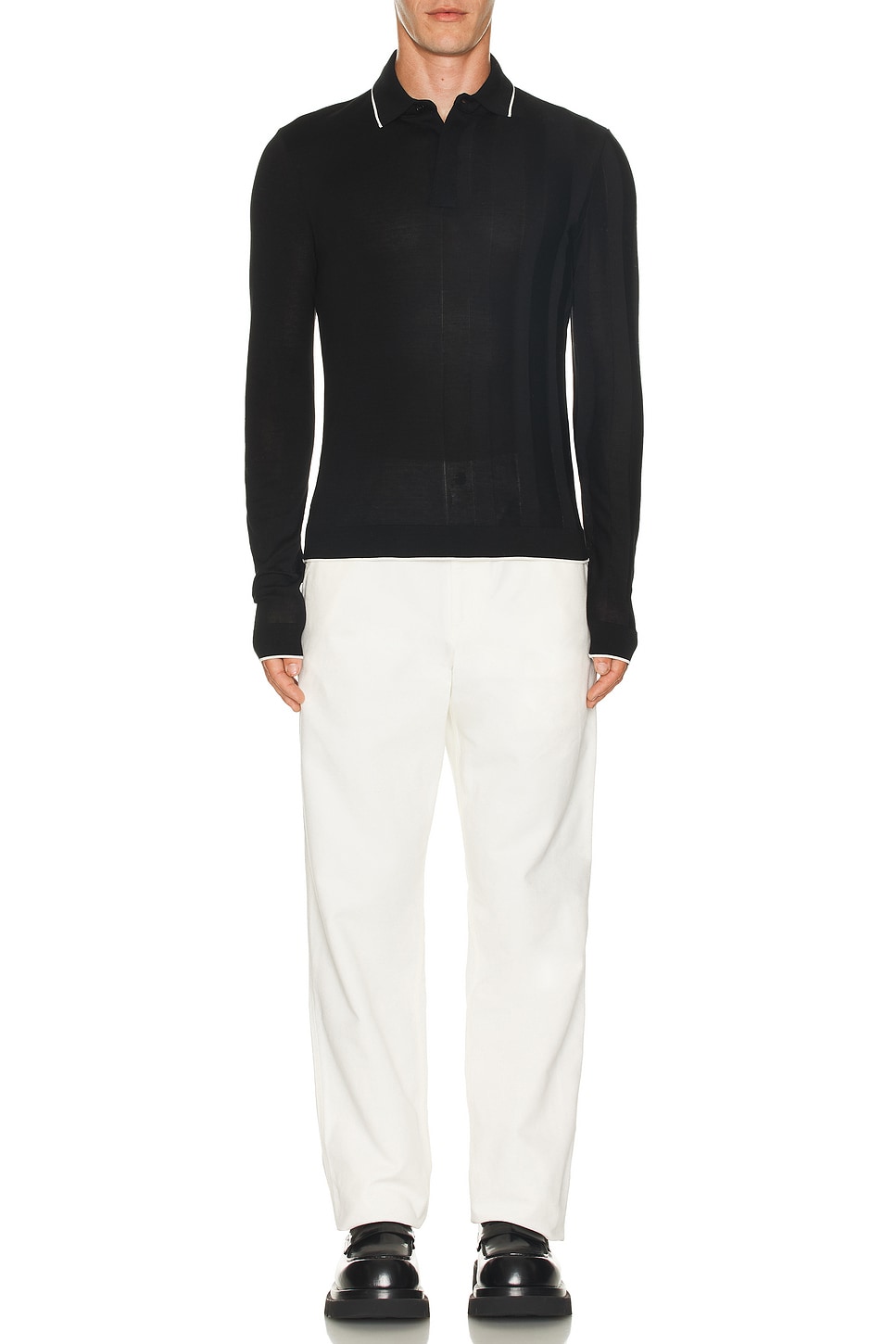 Image 1 of JACQUEMUS Le Polo Tricot Ml in Black