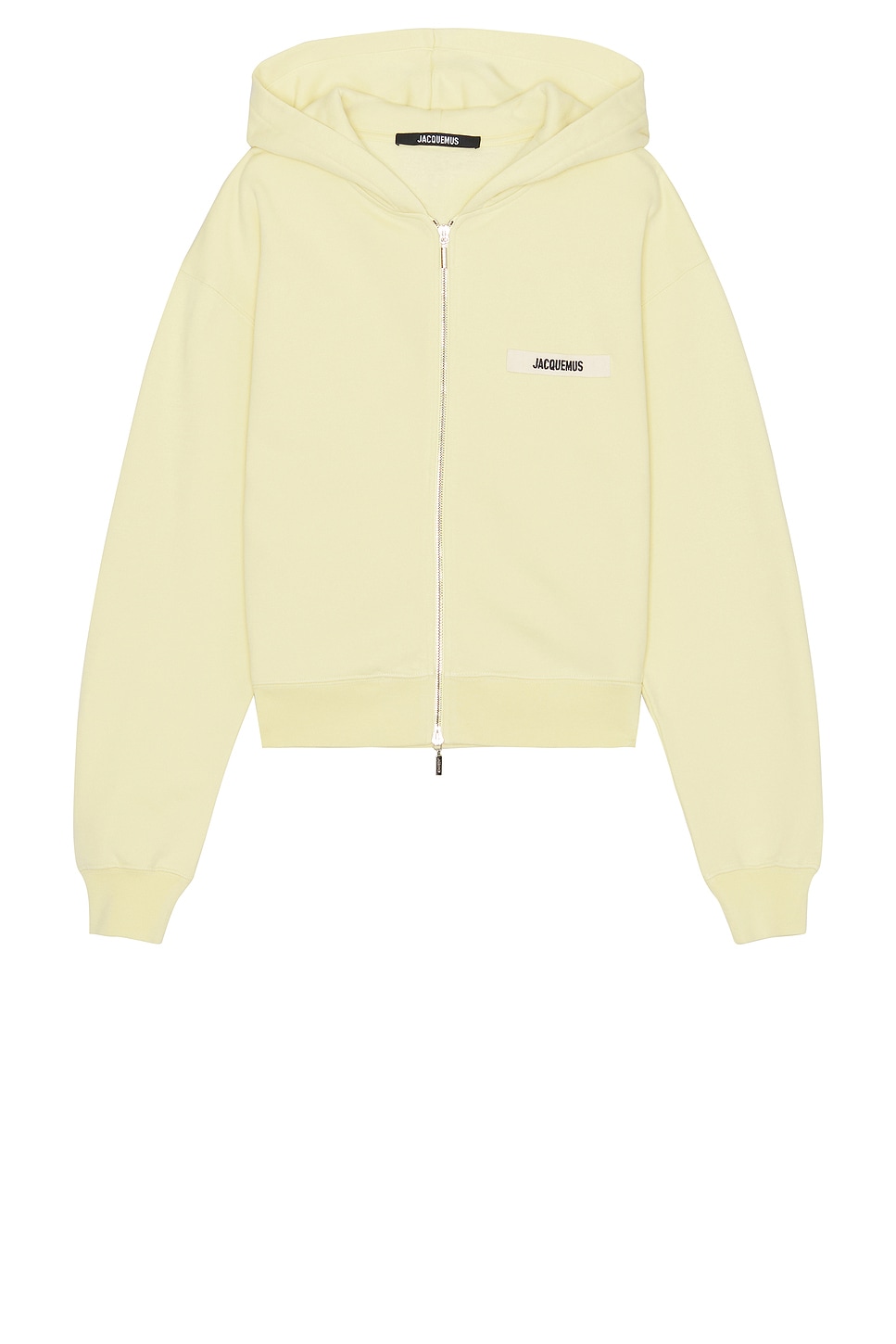 Image 1 of JACQUEMUS Le Hoodie Zip Gros Grain in Light Yellow