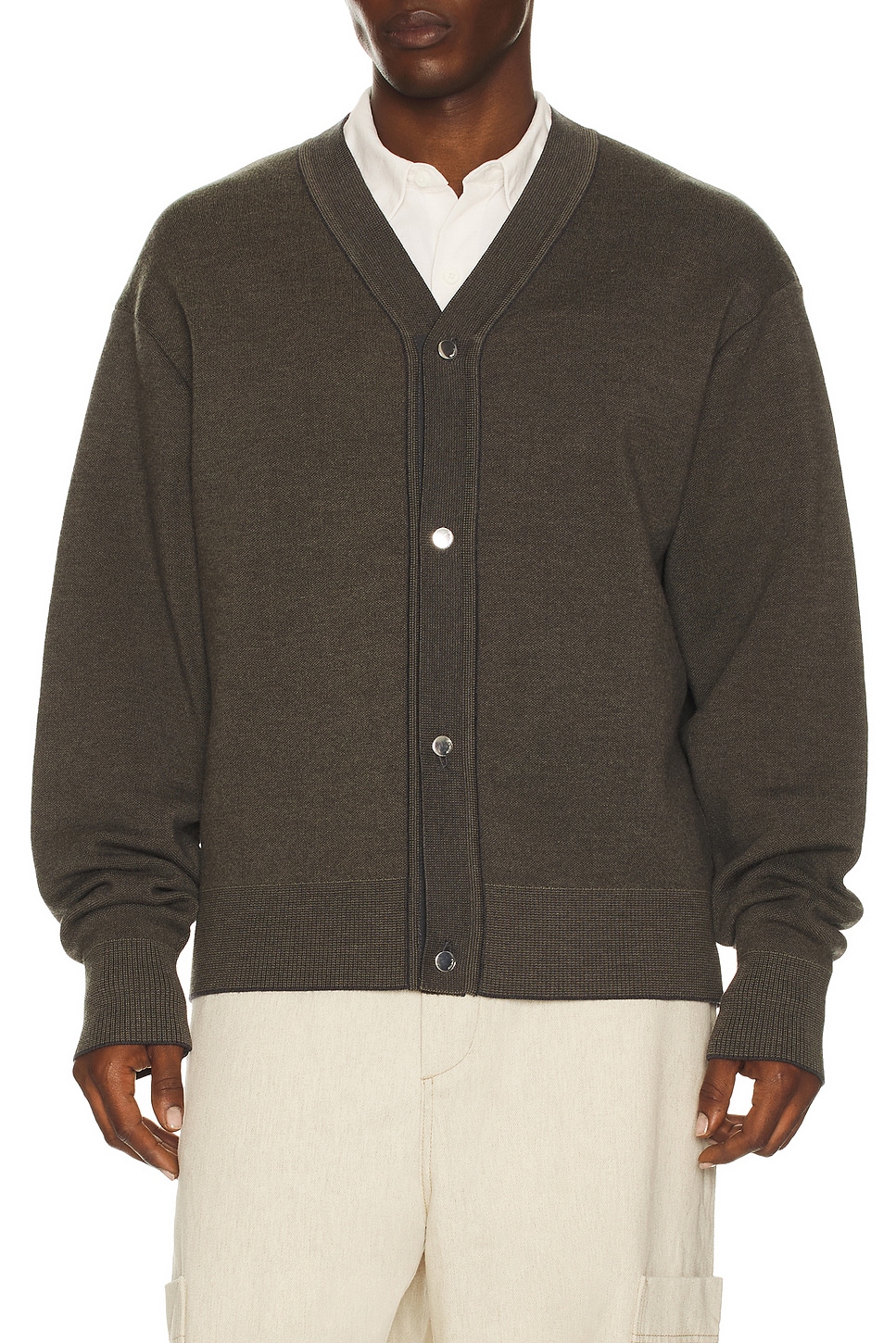 Image 1 of JACQUEMUS Le Cardigan Doppio in Multi khaki