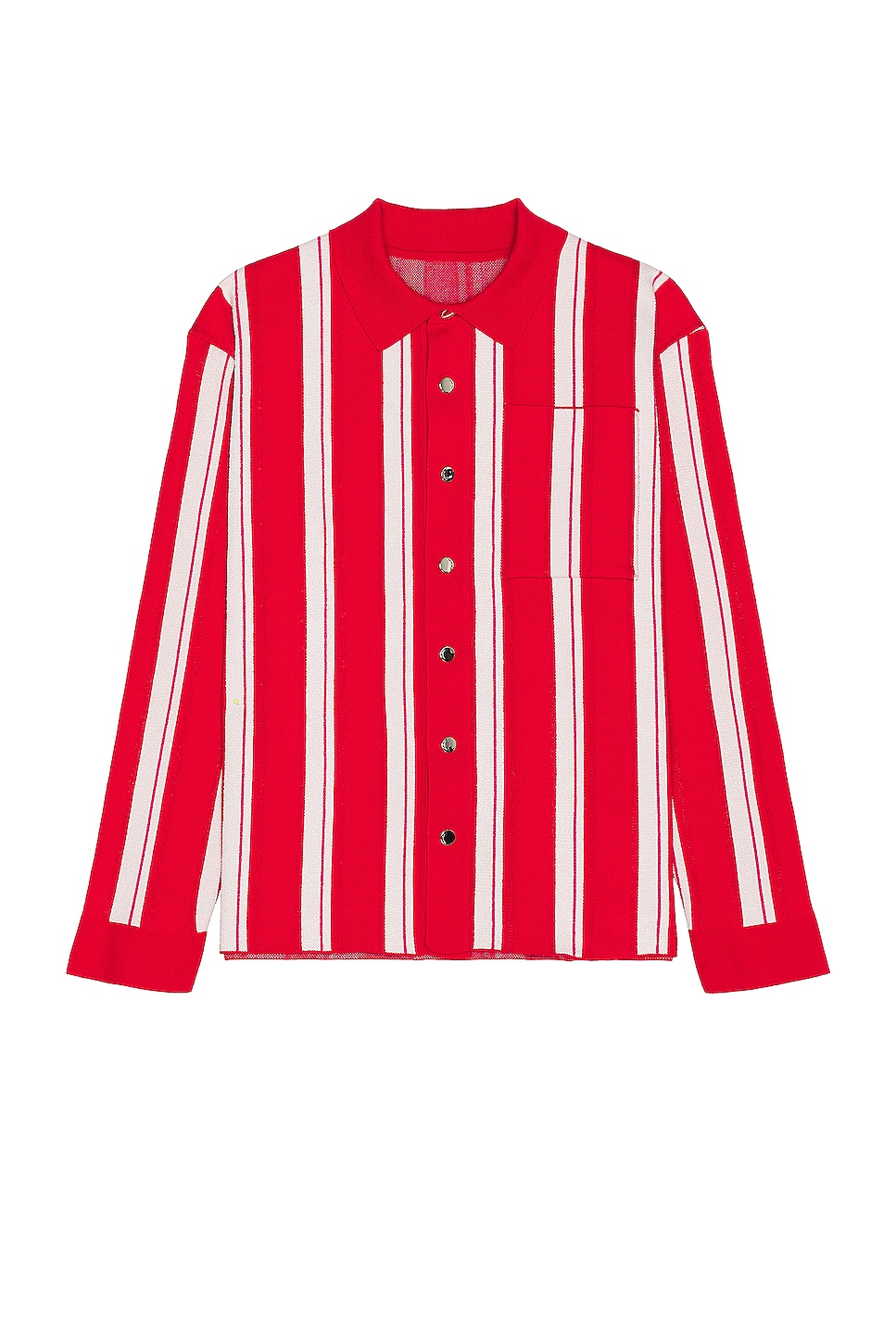 Image 1 of JACQUEMUS La Chemise Maille Polo in Multi Red