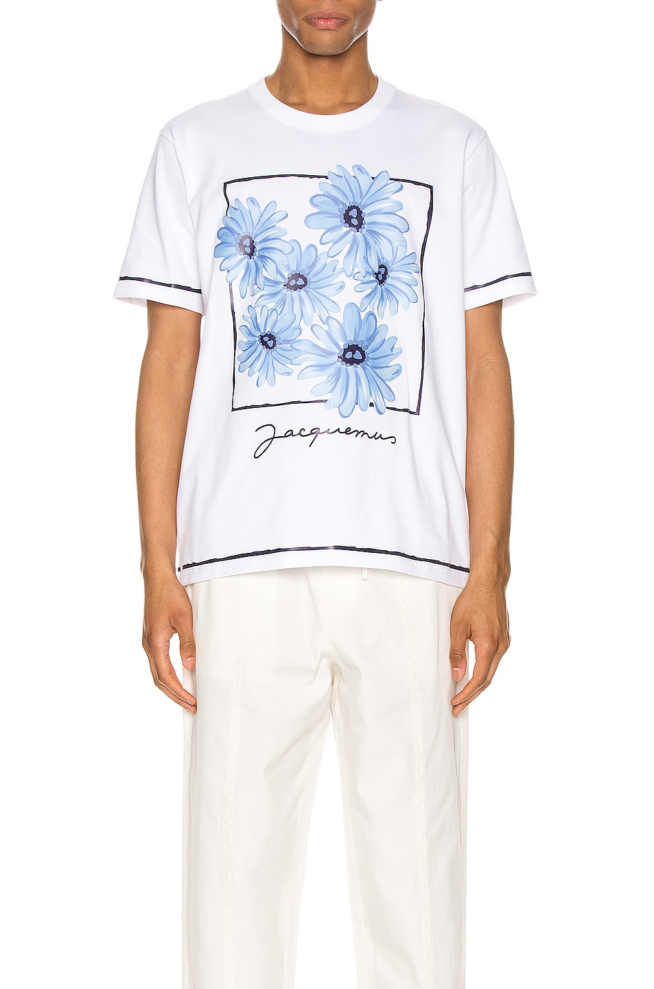 Image 1 of JACQUEMUS Mala Tee in Blue Flowers Print