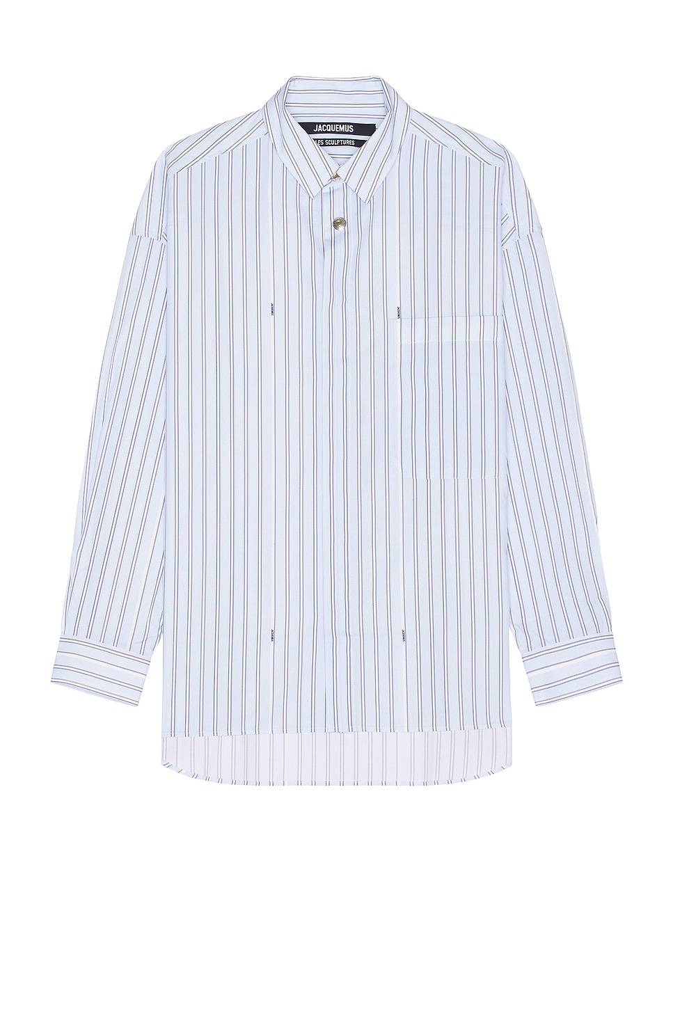 Image 1 of JACQUEMUS La Chemise Manches Longue in Print Blue Stripe