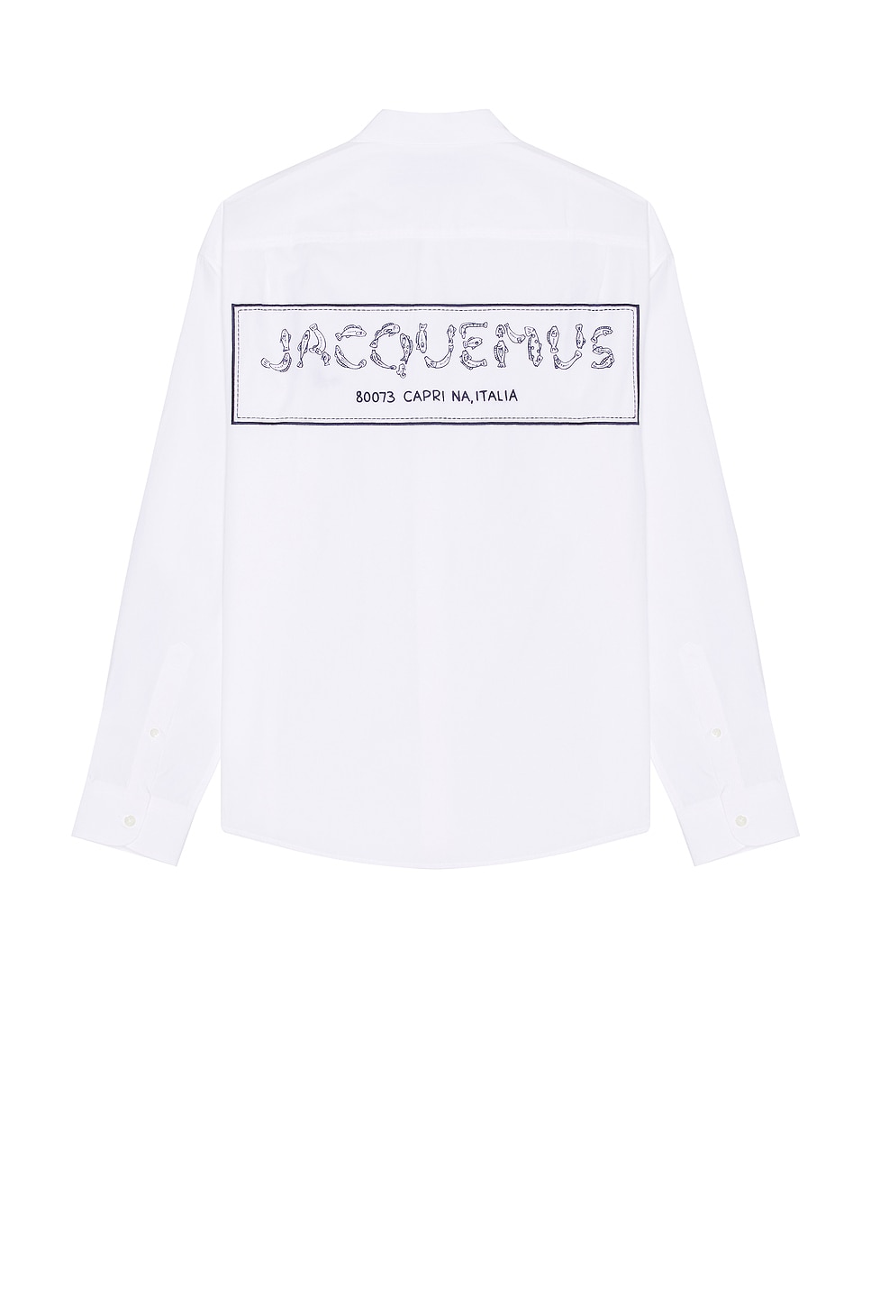 Shop Jacquemus La Chemise Simon In Print Logo Fish