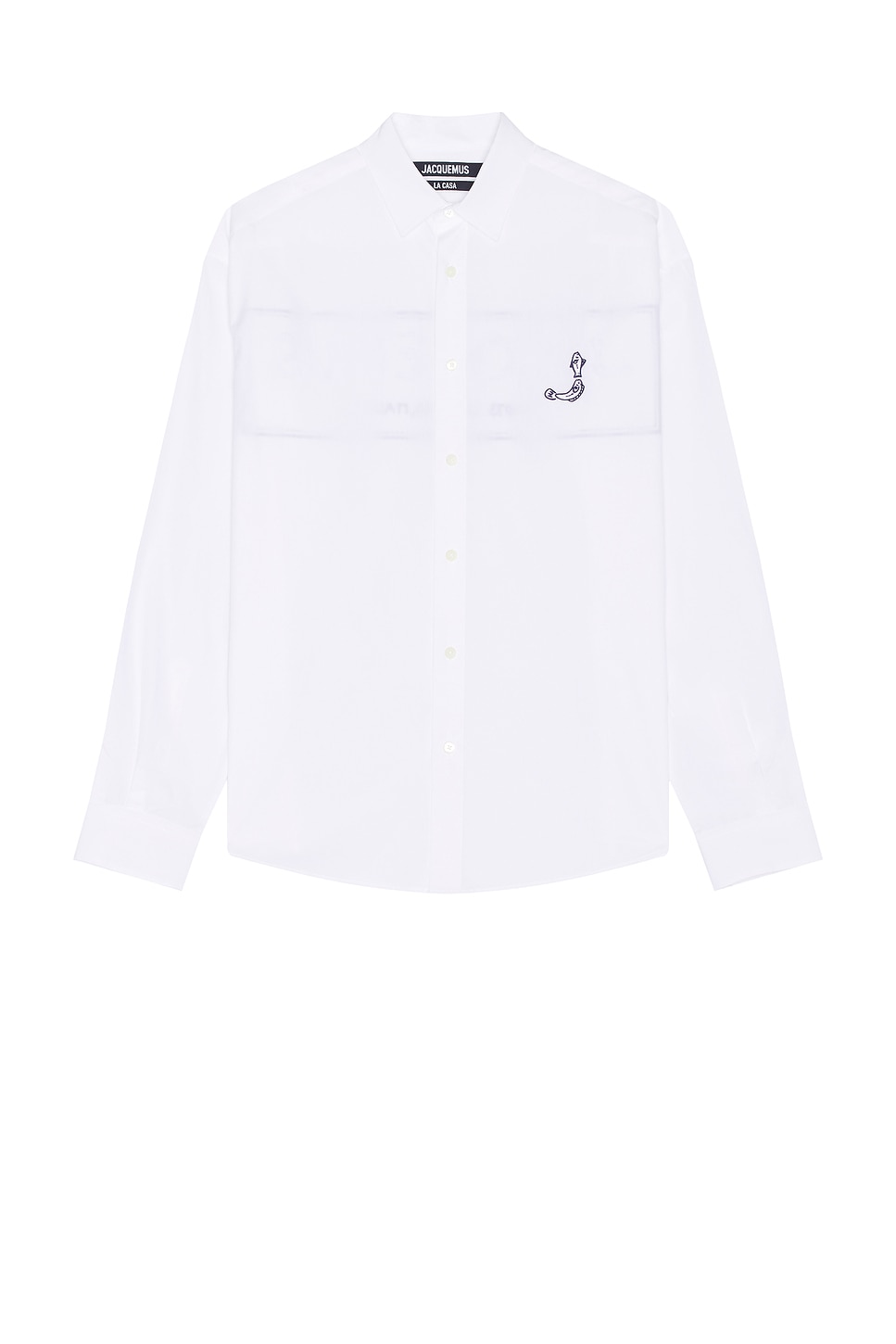 Shop Jacquemus La Chemise Simon In Print Logo Fish