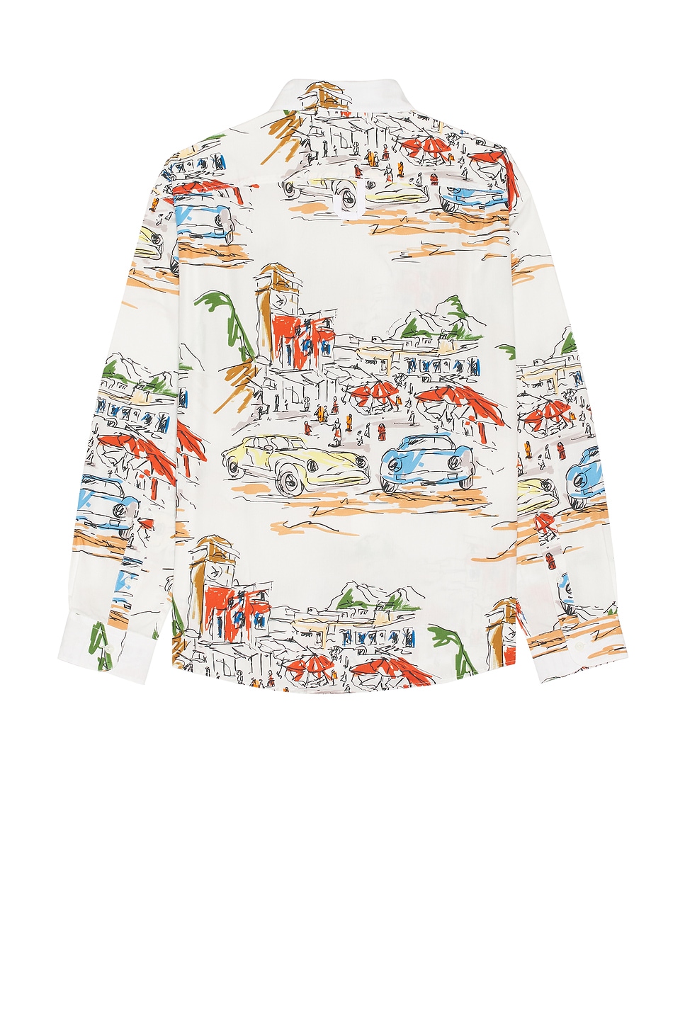 Shop Jacquemus La Chemise Simon In Print Capri Cars White