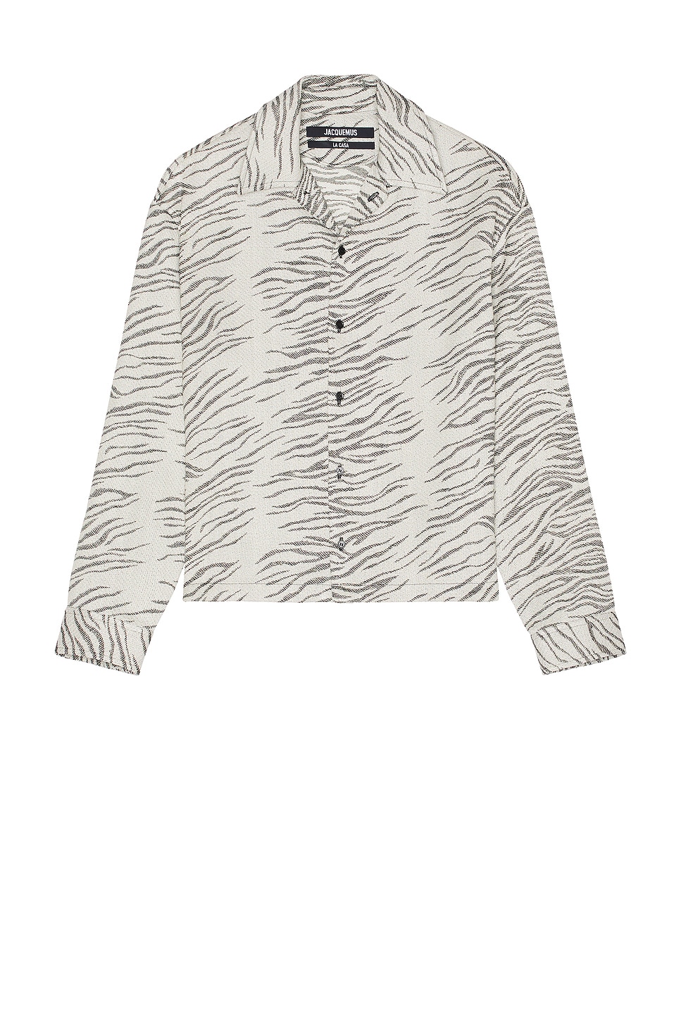 Image 1 of JACQUEMUS La Chemise Corto in Jacquard Mottled Zebra Bl