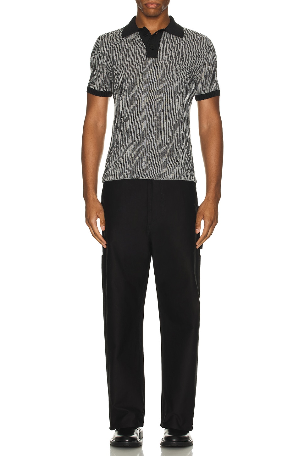 Image 1 of JACQUEMUS Le Polo Zebra in Black & White Zebra