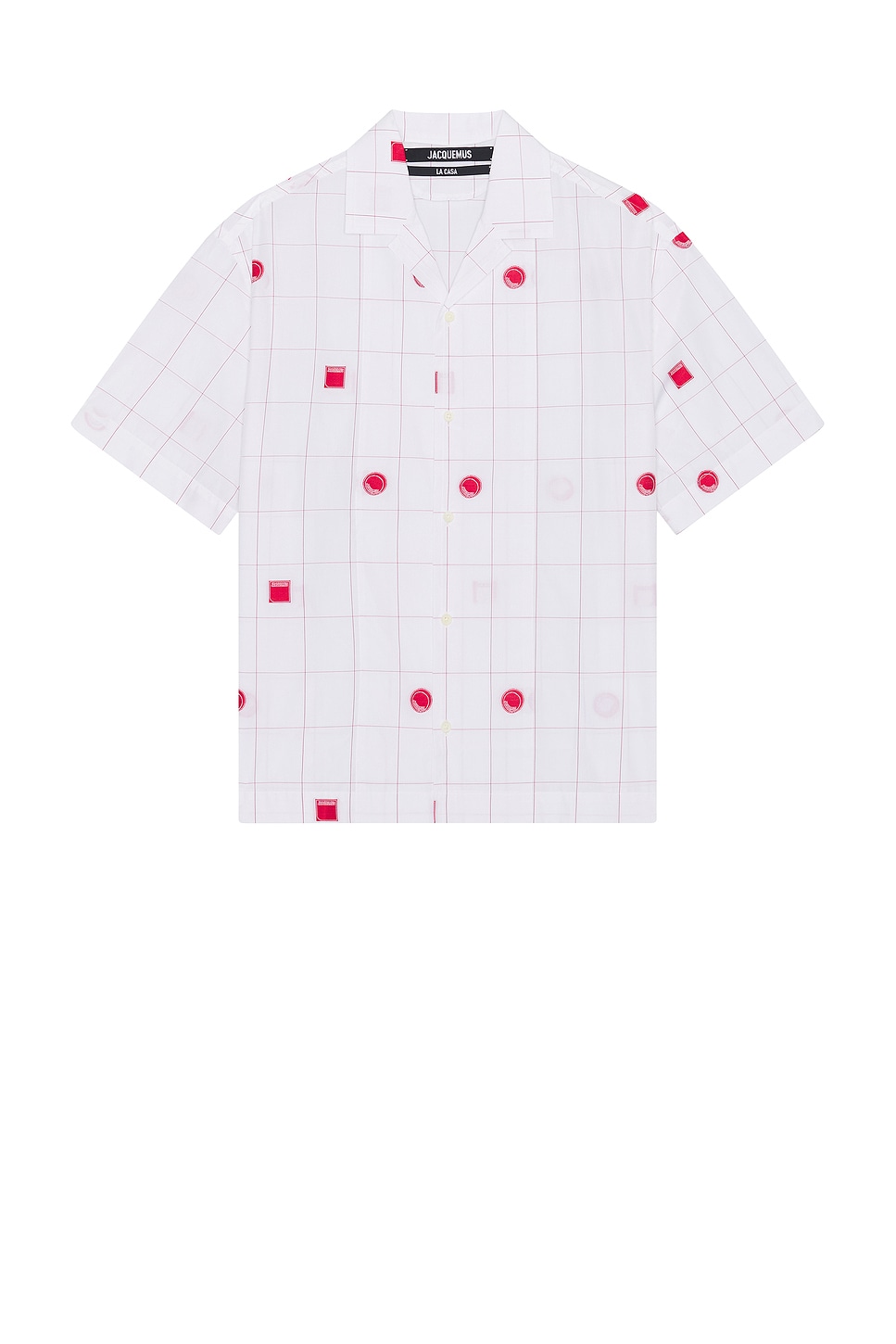 Image 1 of JACQUEMUS La Chemise Jean in Jacquard Lab Check Red White