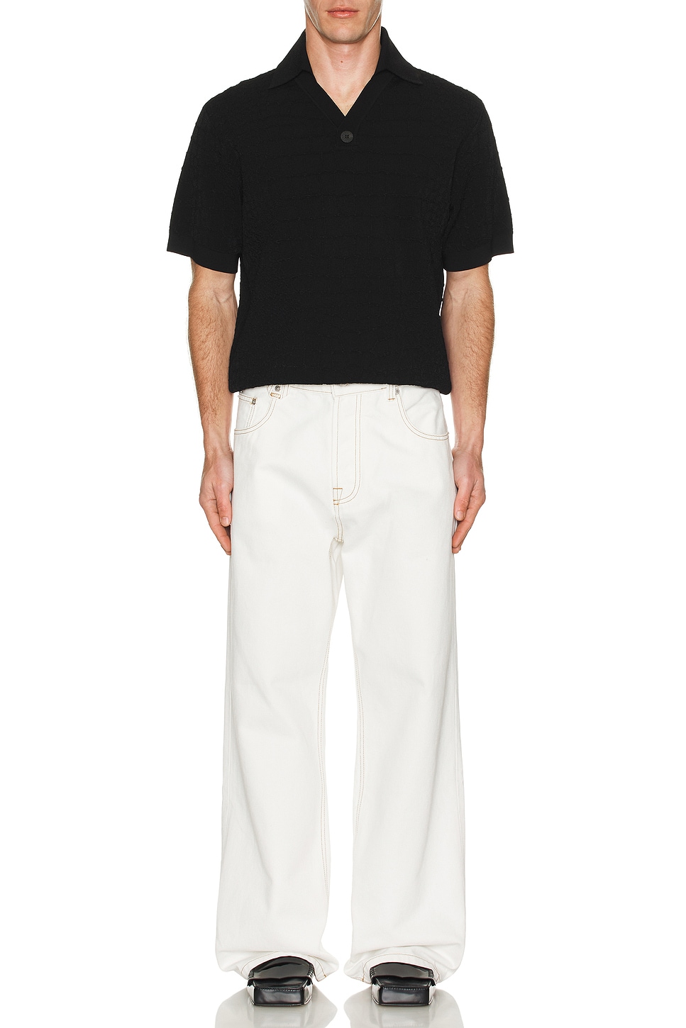 Image 1 of JACQUEMUS Le Polo Scala in Black