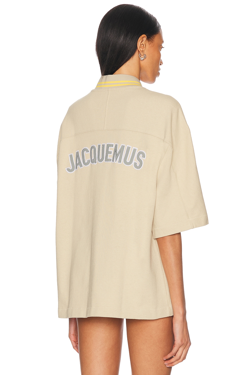Image 1 of JACQUEMUS La Chemise Baseball Mc in Beige
