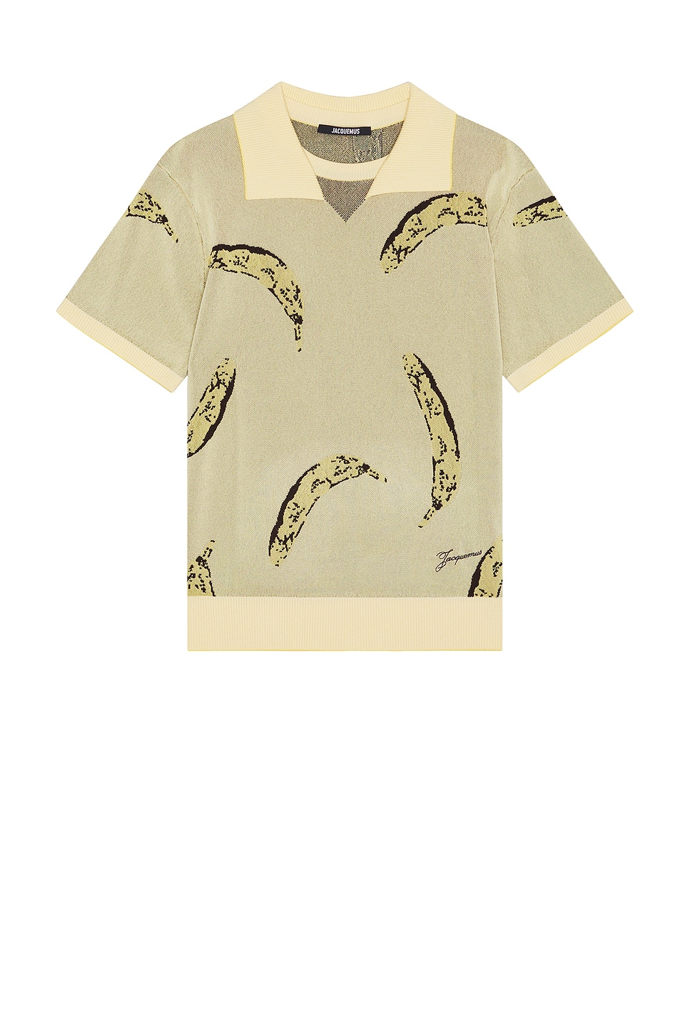 Image 1 of JACQUEMUS Le Polo Marino in Banana Jacquard Yellow