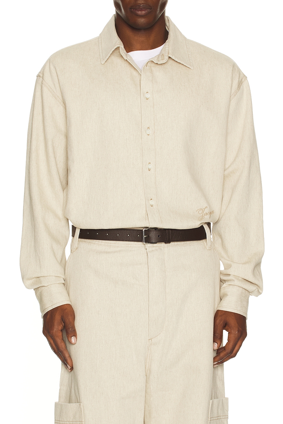 Image 1 of JACQUEMUS La Chemise De-nimes Simon in Light Beige