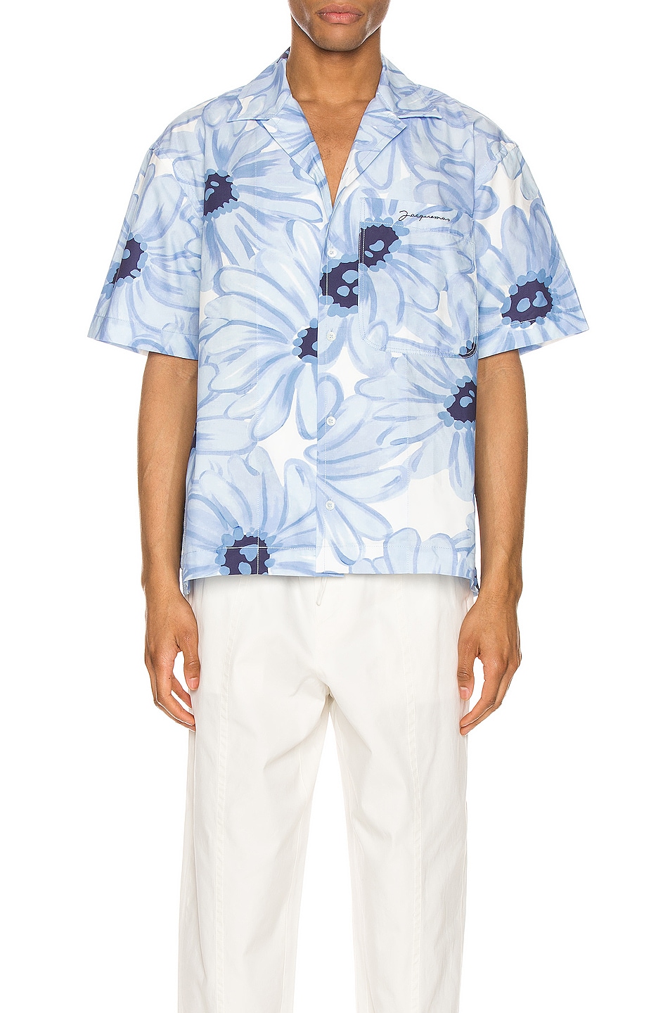 Image 1 of JACQUEMUS Jean Shirt in Blue Flowers Print