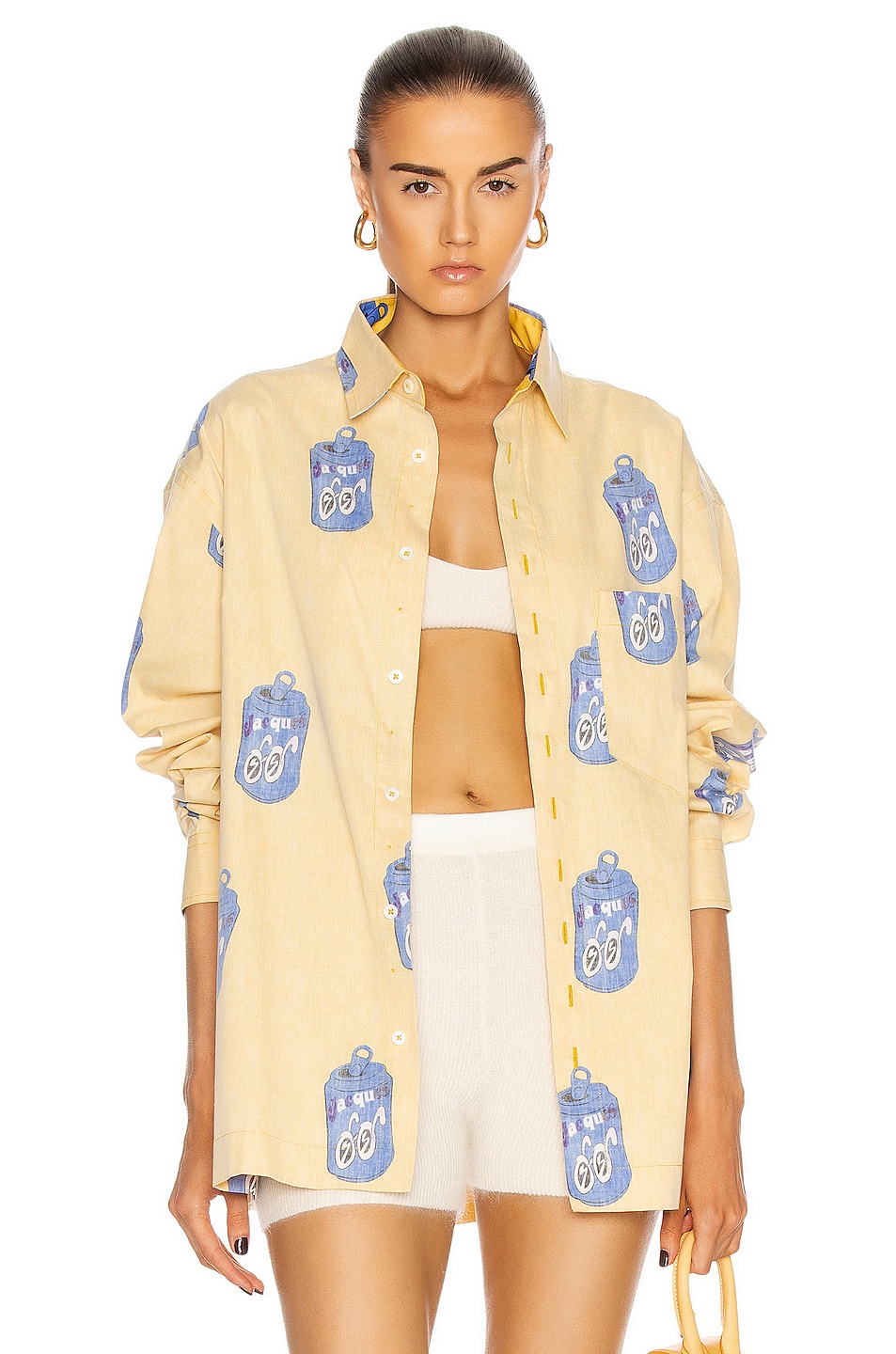 Image 1 of JACQUEMUS Jacques Long Sleeve Button Down in Yellow Can
