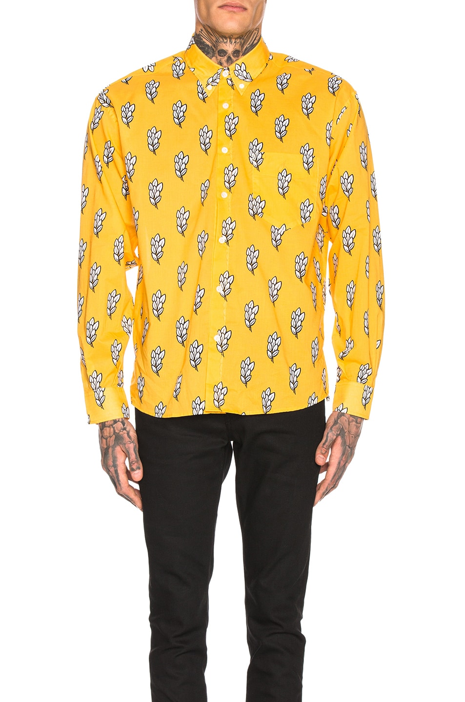 Image 1 of JACQUEMUS Long Sleeve Printed Shirt in Dark Yellow
