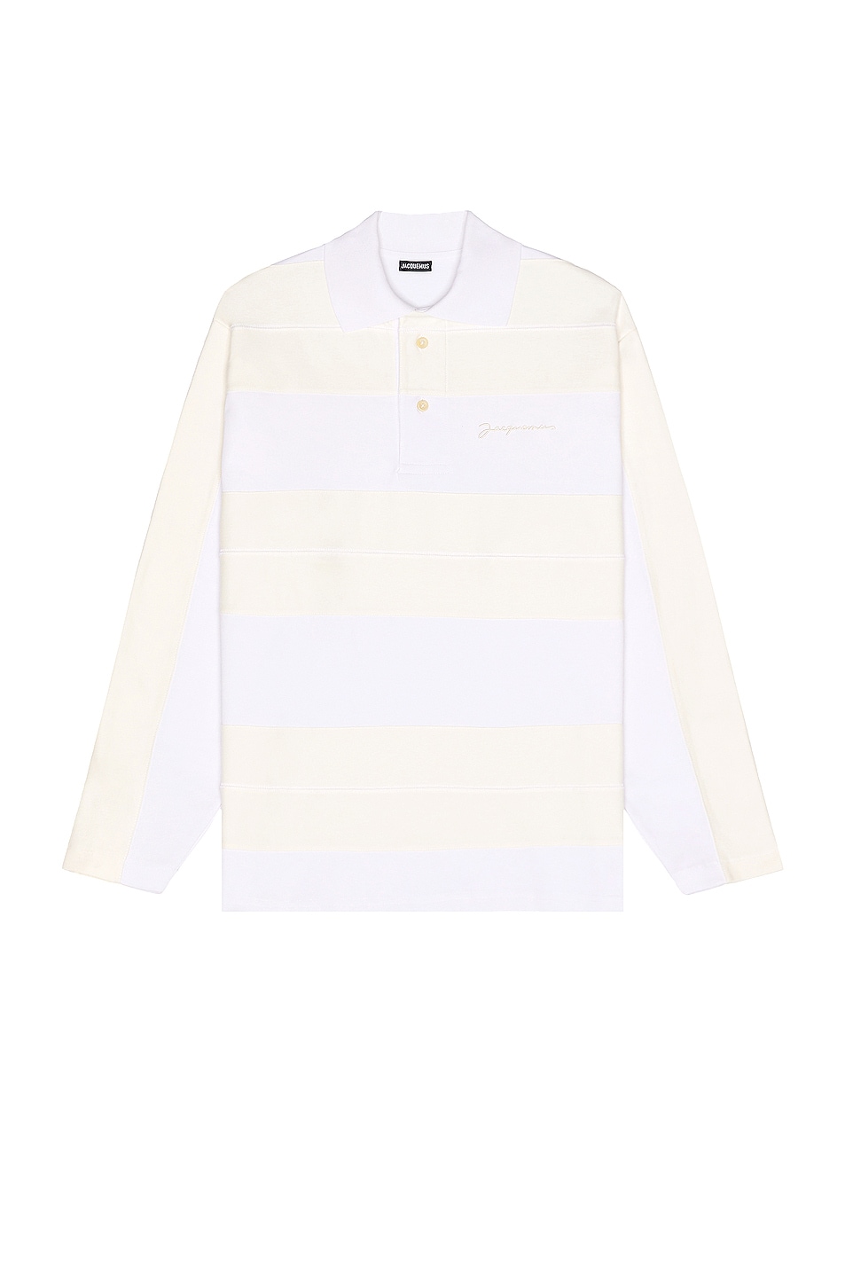 Image 1 of JACQUEMUS Le Polo Raye in Off White