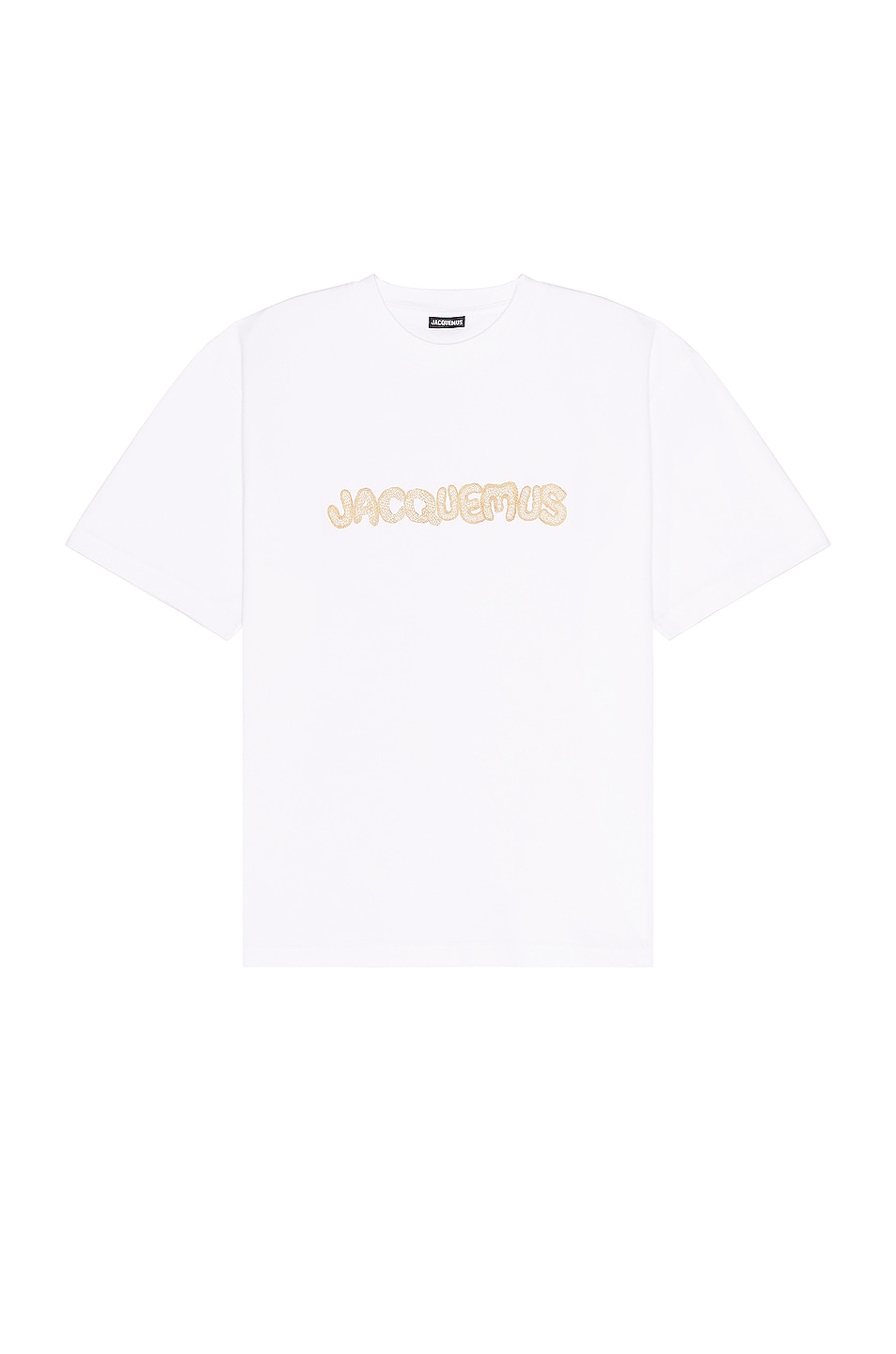 Image 1 of JACQUEMUS Le Tshirt Raphia in Print Macrame Logo White