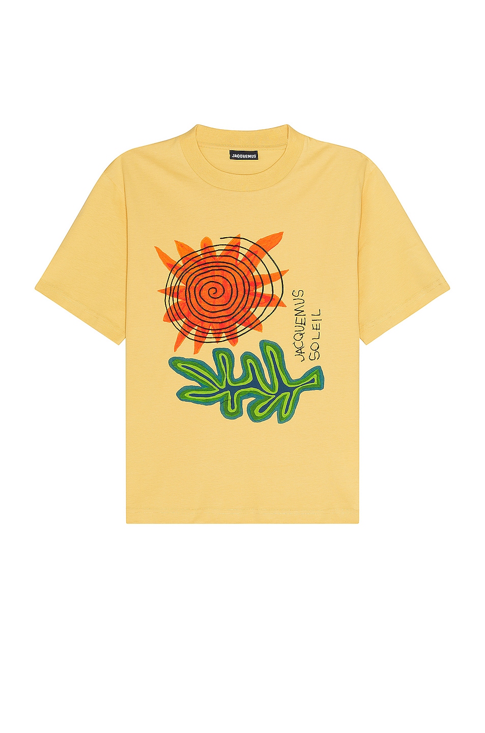 Image 1 of JACQUEMUS Le Tshirt Soalheiro in Print Arty Leaf Yellow