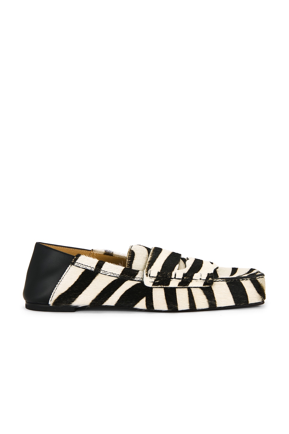 Image 1 of JACQUEMUS Les Mocassins Carre in Black & White Zebra