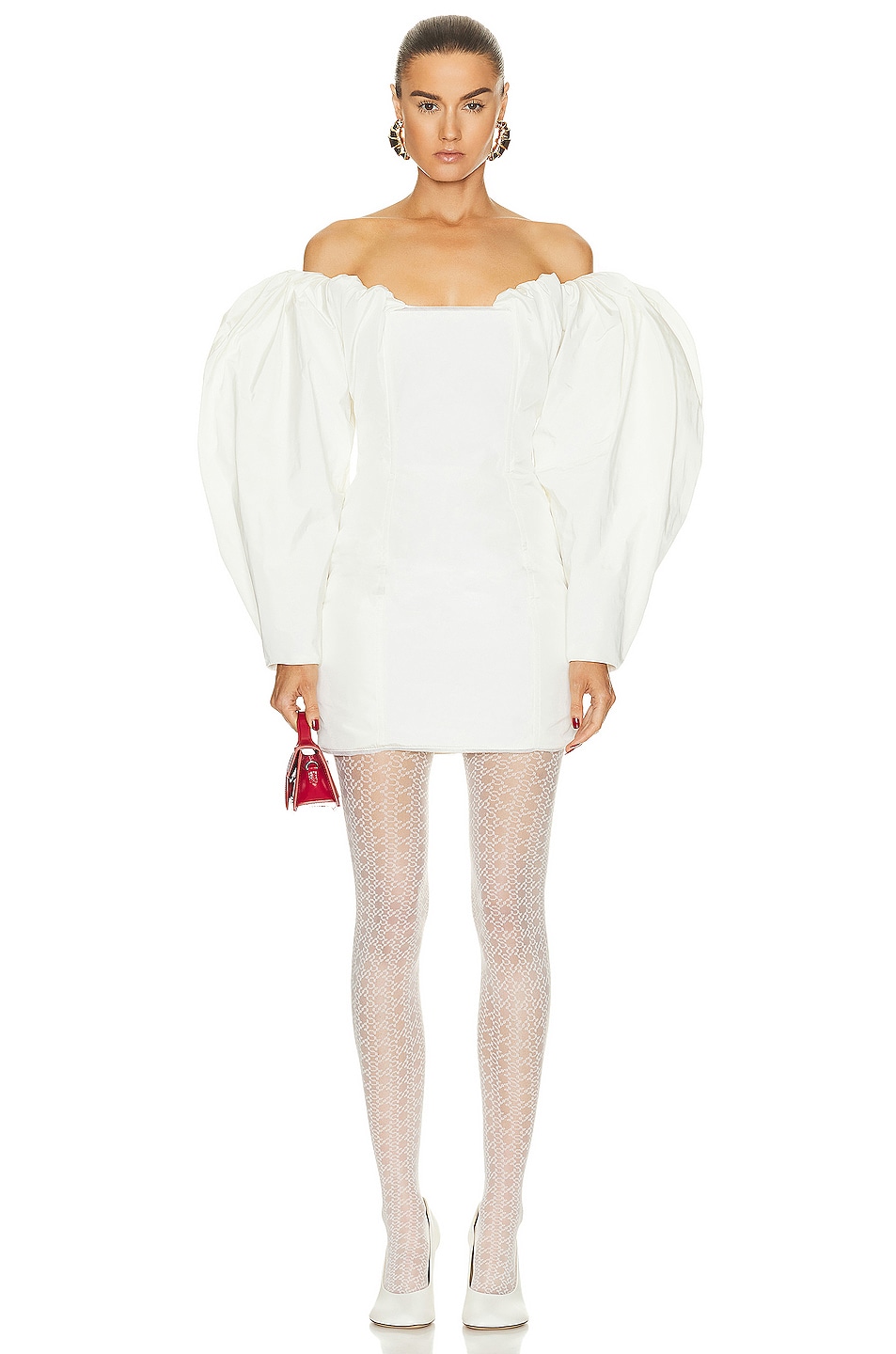 Image 1 of JACQUEMUS La Robe Taffetas Dress in Off White