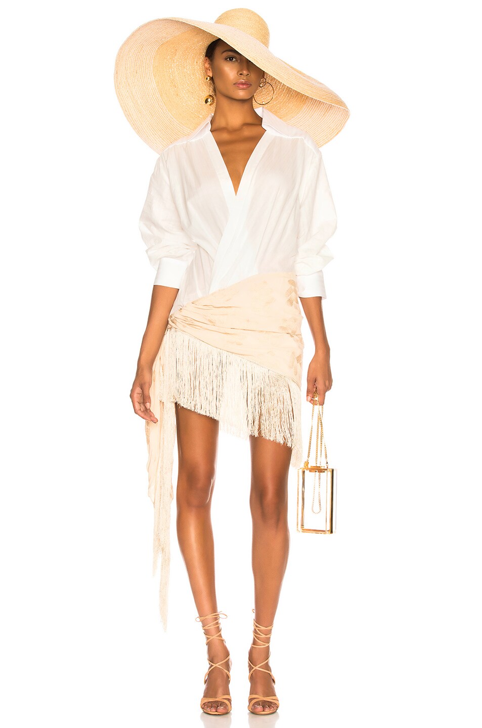 Image 1 of JACQUEMUS Pareo Dress in Off White & Beige