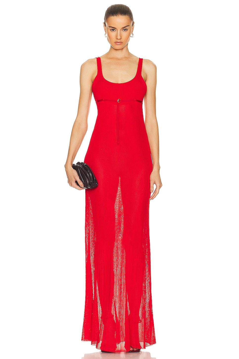 Image 1 of JACQUEMUS La Robe Maille Oranger Dress in Red