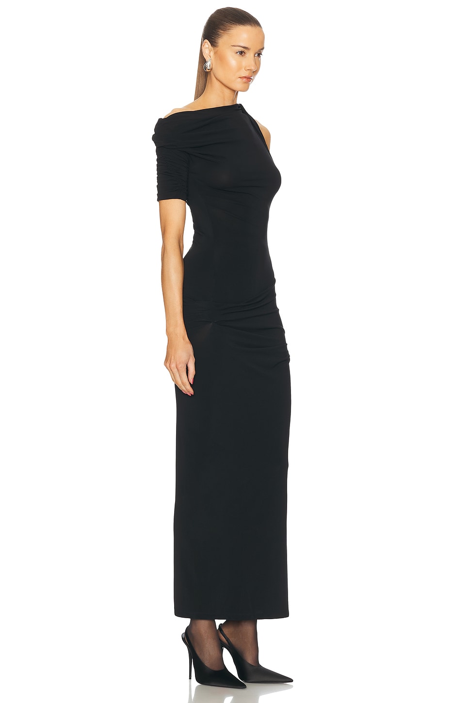 Jacquemus La Robe Drapeado In Black
