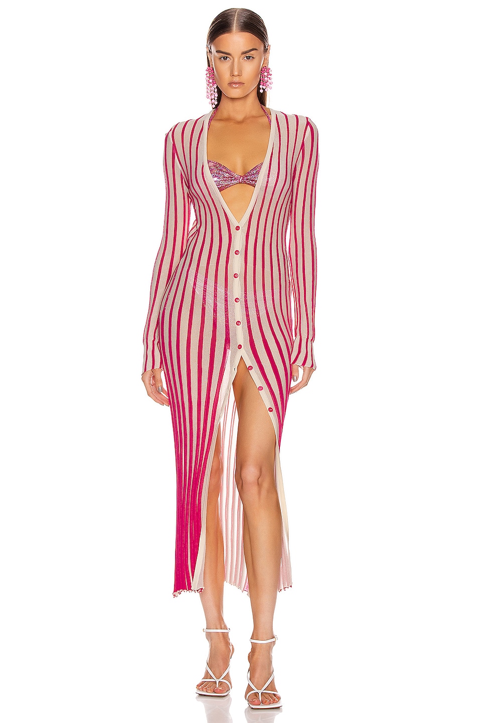 Image 1 of JACQUEMUS La Robe Jacques in Pink Striped