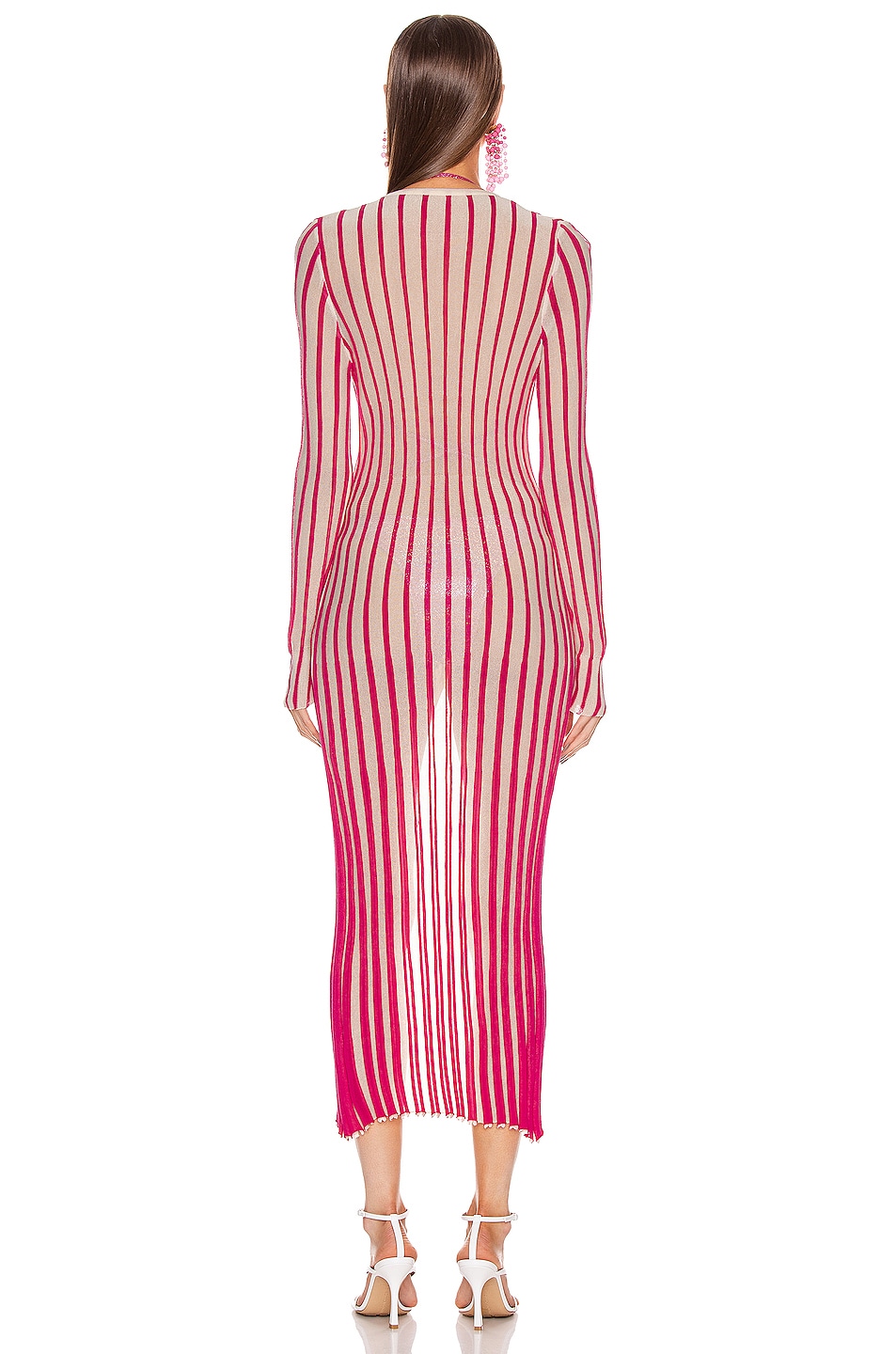 JACQUEMUS La Robe Jacques in Pink Striped FWRD