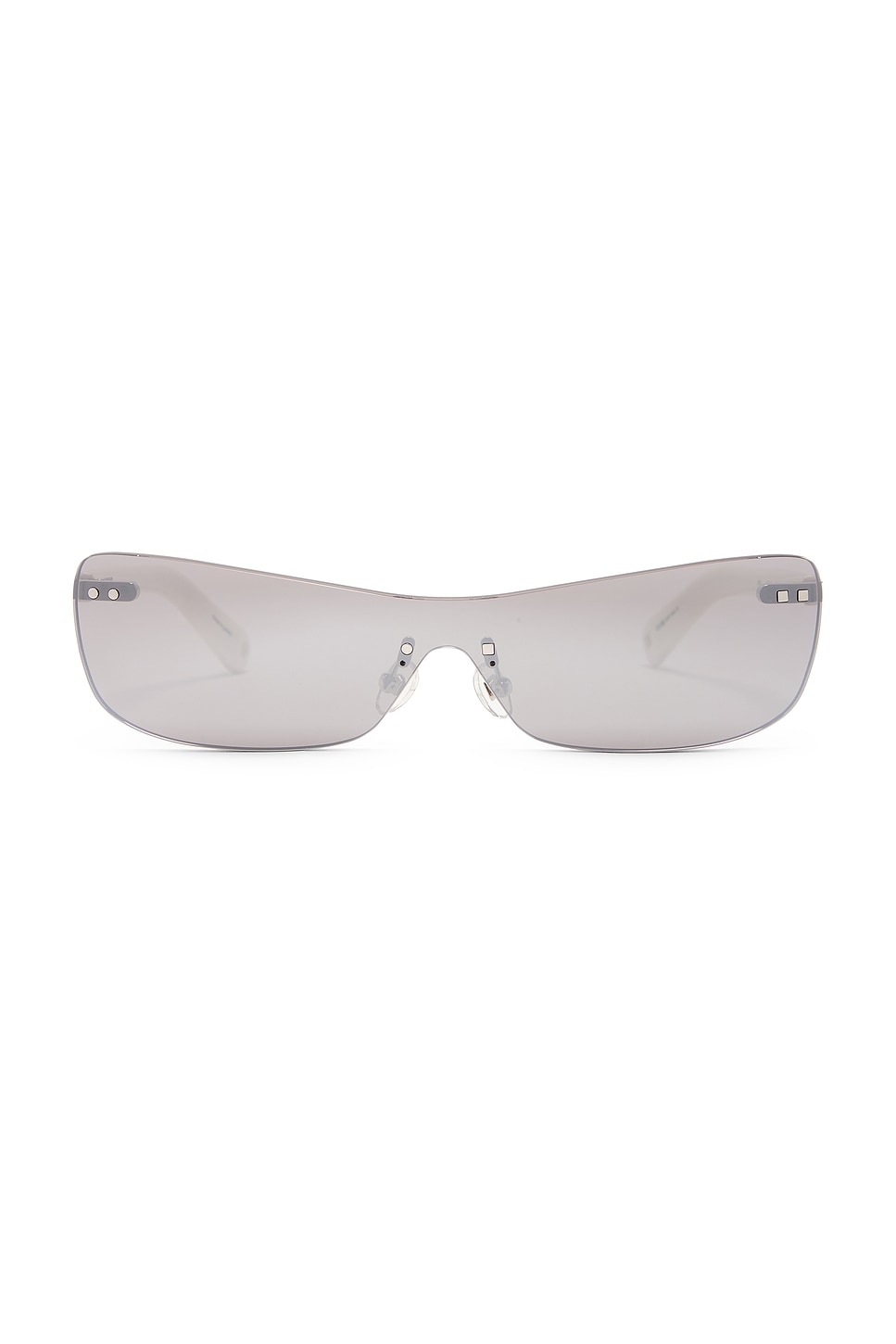Jacquemus Mirada Sunglasses In White & Silver Mirror