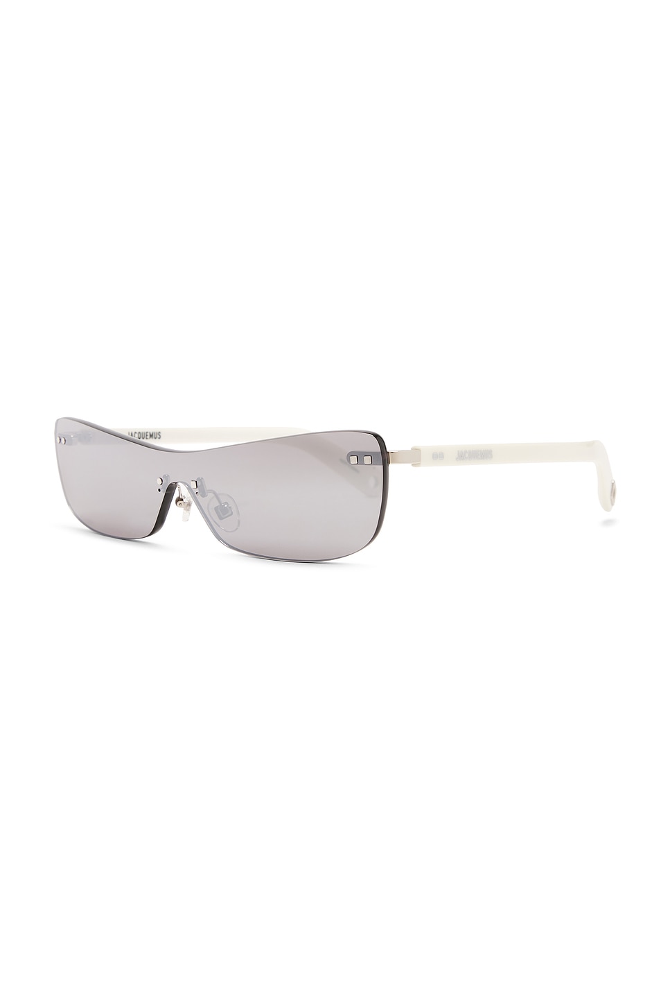 Jacquemus Mirada Sunglasses In White & Silver Mirror