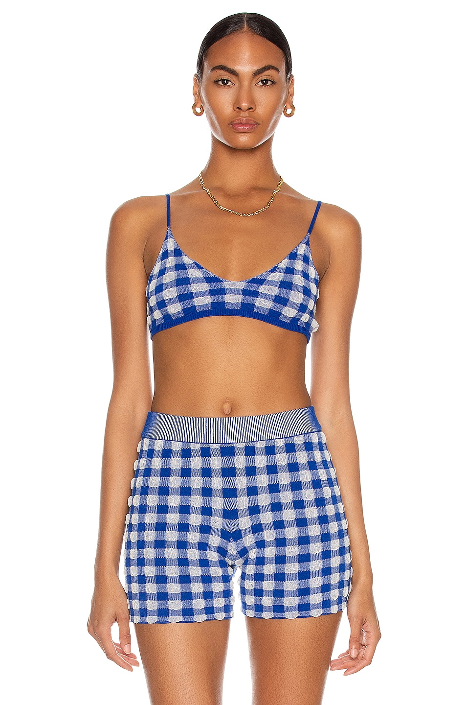 Image 1 of JACQUEMUS Le Bandeau Valensole in Blue Check