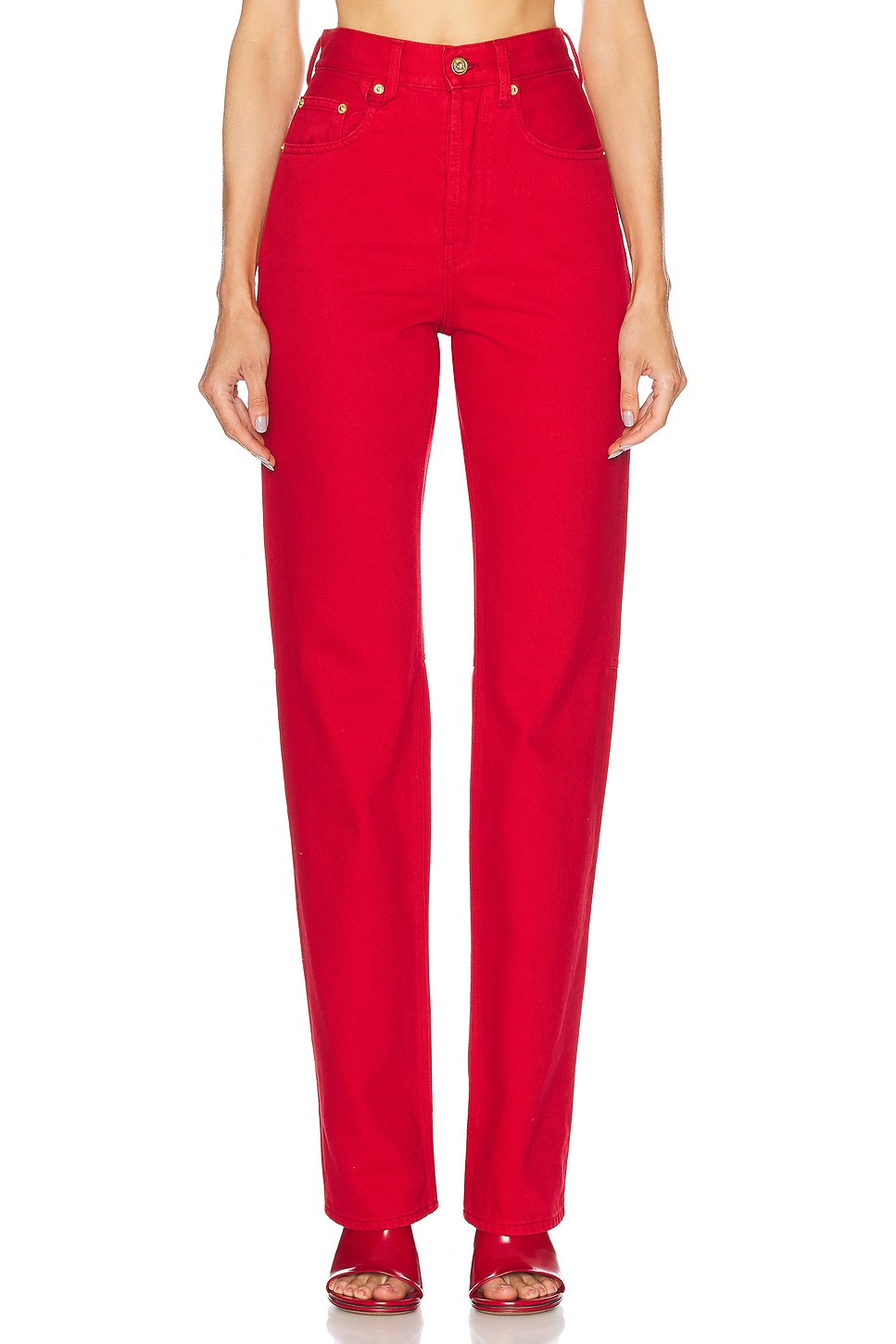 Shop Jacquemus Le De-nimes Droit In Red