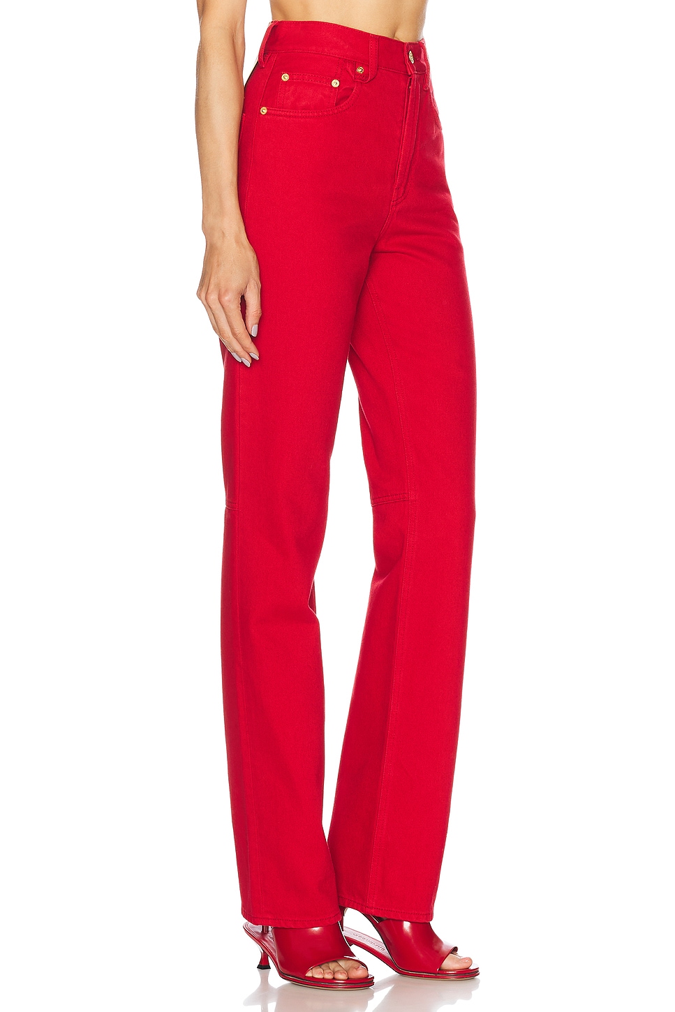 Shop Jacquemus Le De-nimes Droit In Red