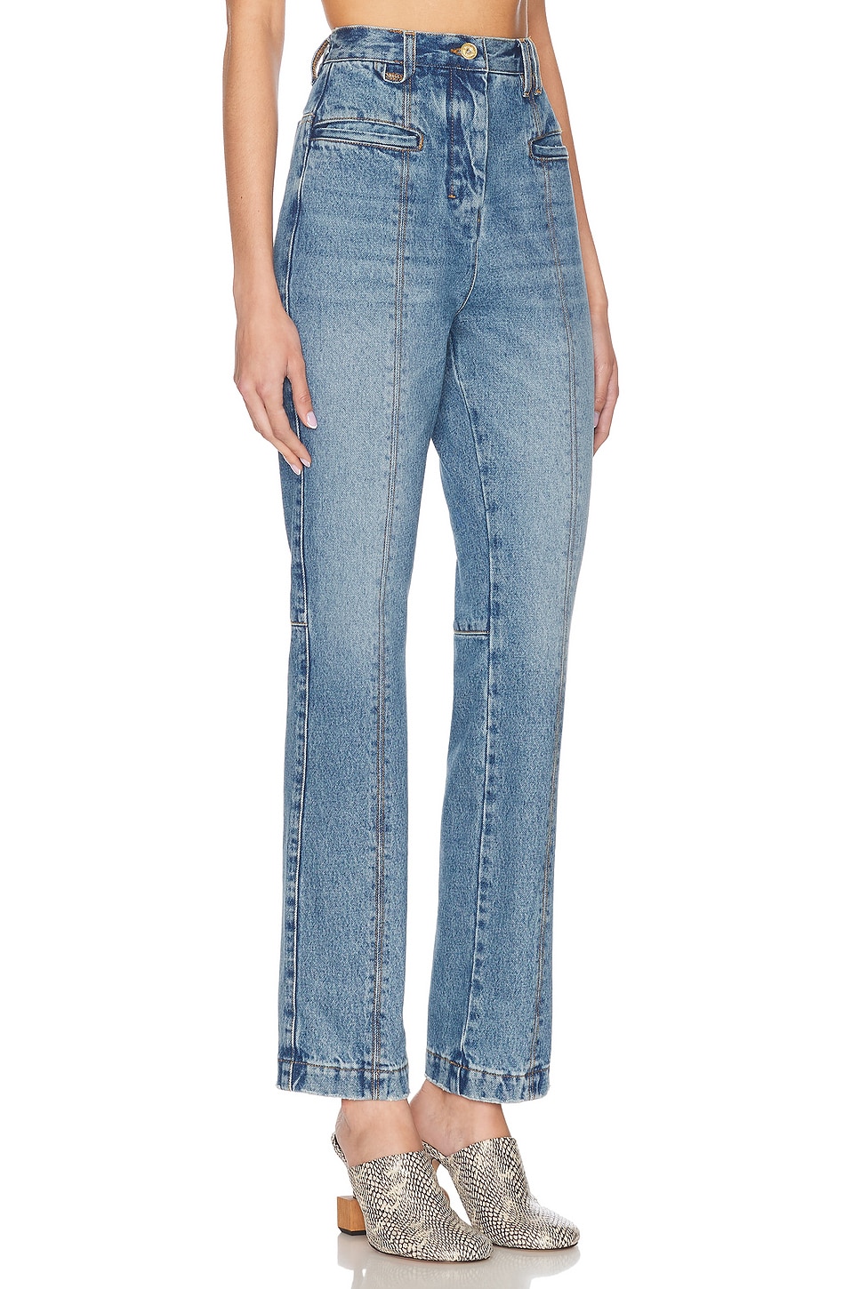 Jacquemus Denim Trousers With Belt Loops In Blue Tabac