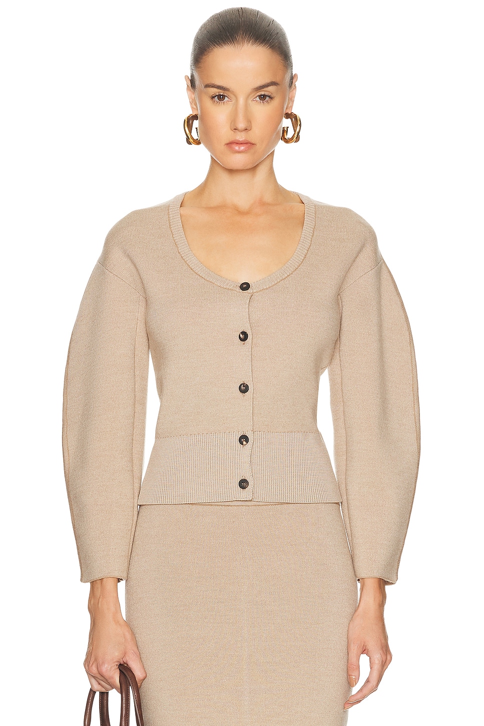 Image 1 of JACQUEMUS Le Gilet Doppio in Multi-beige