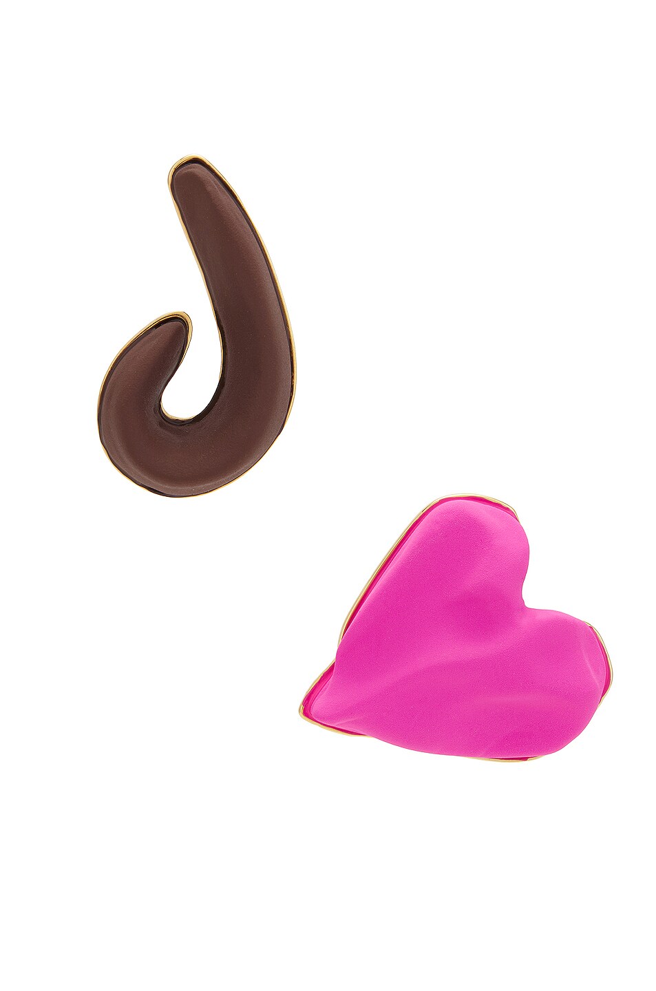 Image 1 of JACQUEMUS Le Couer Earrings in Multi Pink