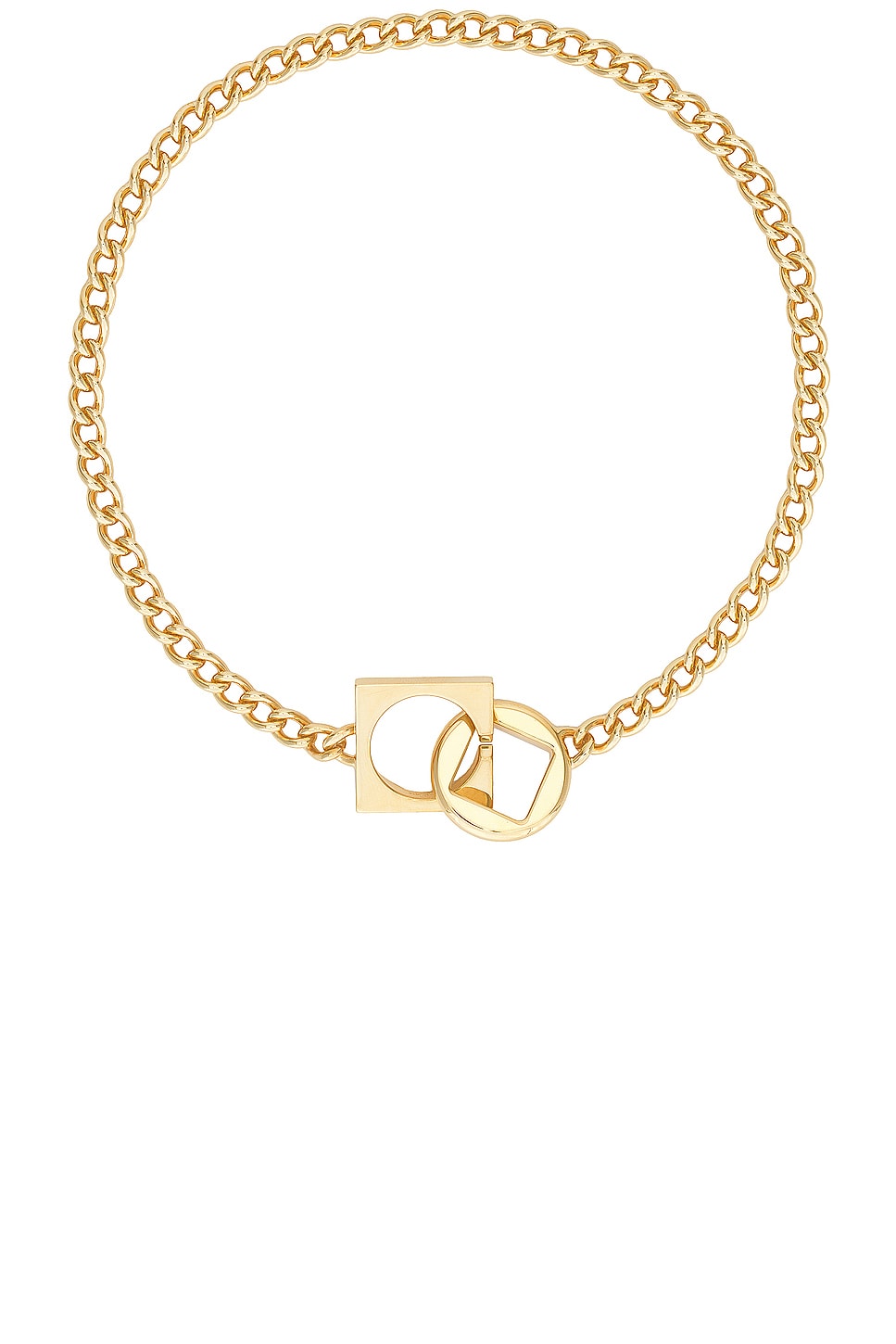 Image 1 of JACQUEMUS Le Collier Rond Carre in Light Gold