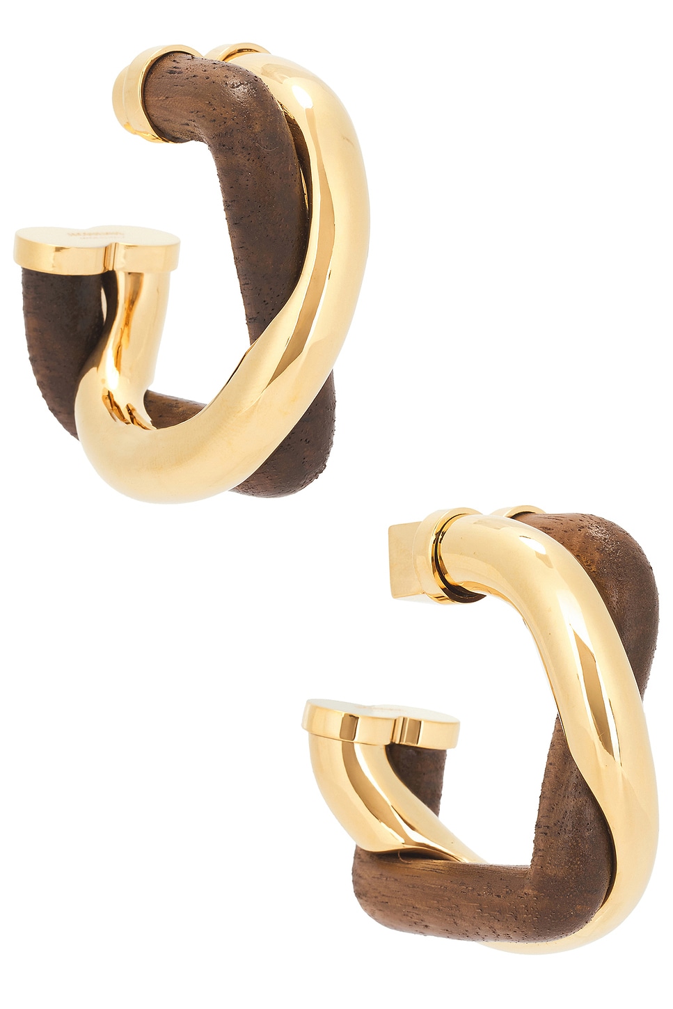Image 1 of JACQUEMUS Les Boucles Doppio in Gold & Brown