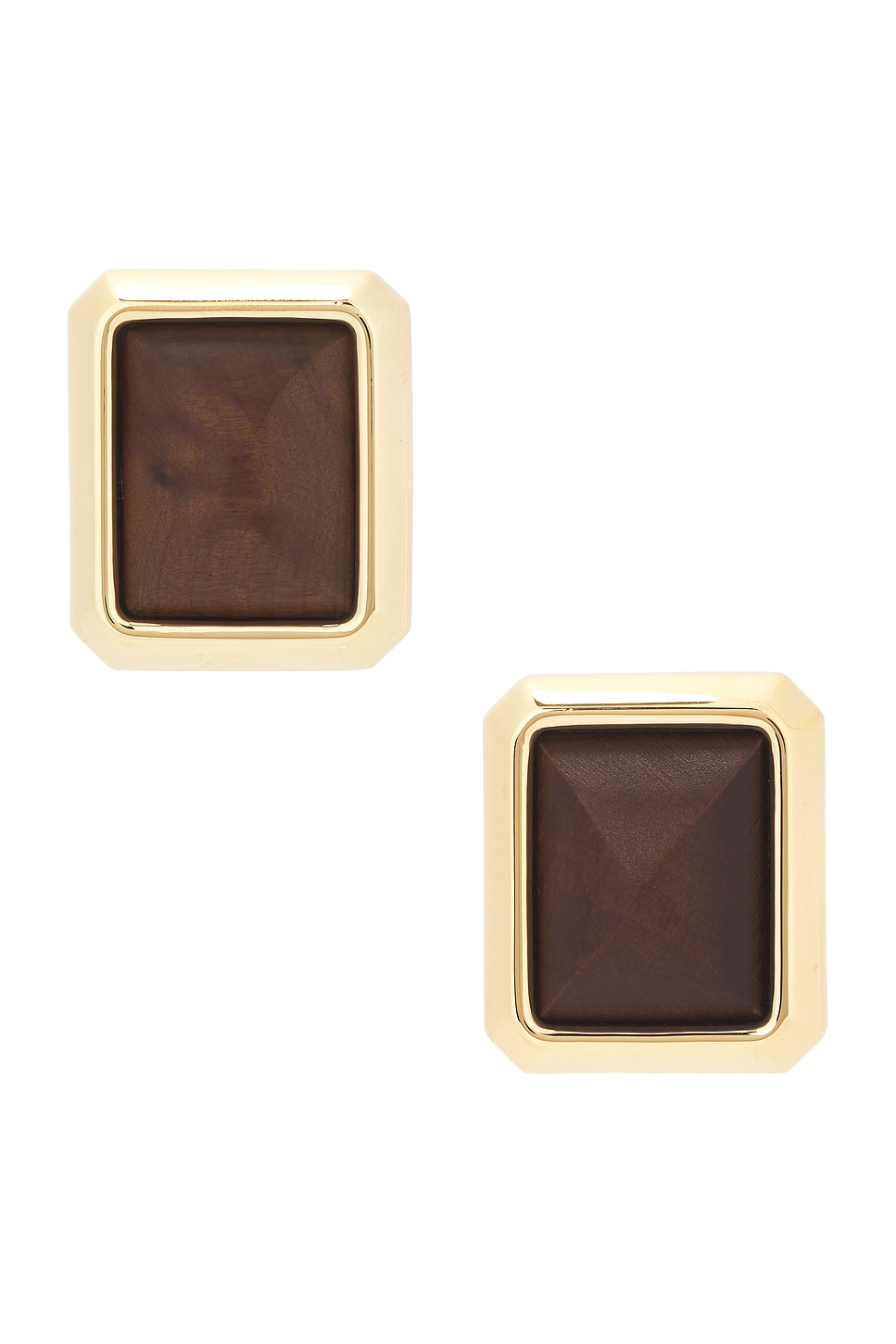 Image 1 of JACQUEMUS Les Pendants Carre in Gold & Brown