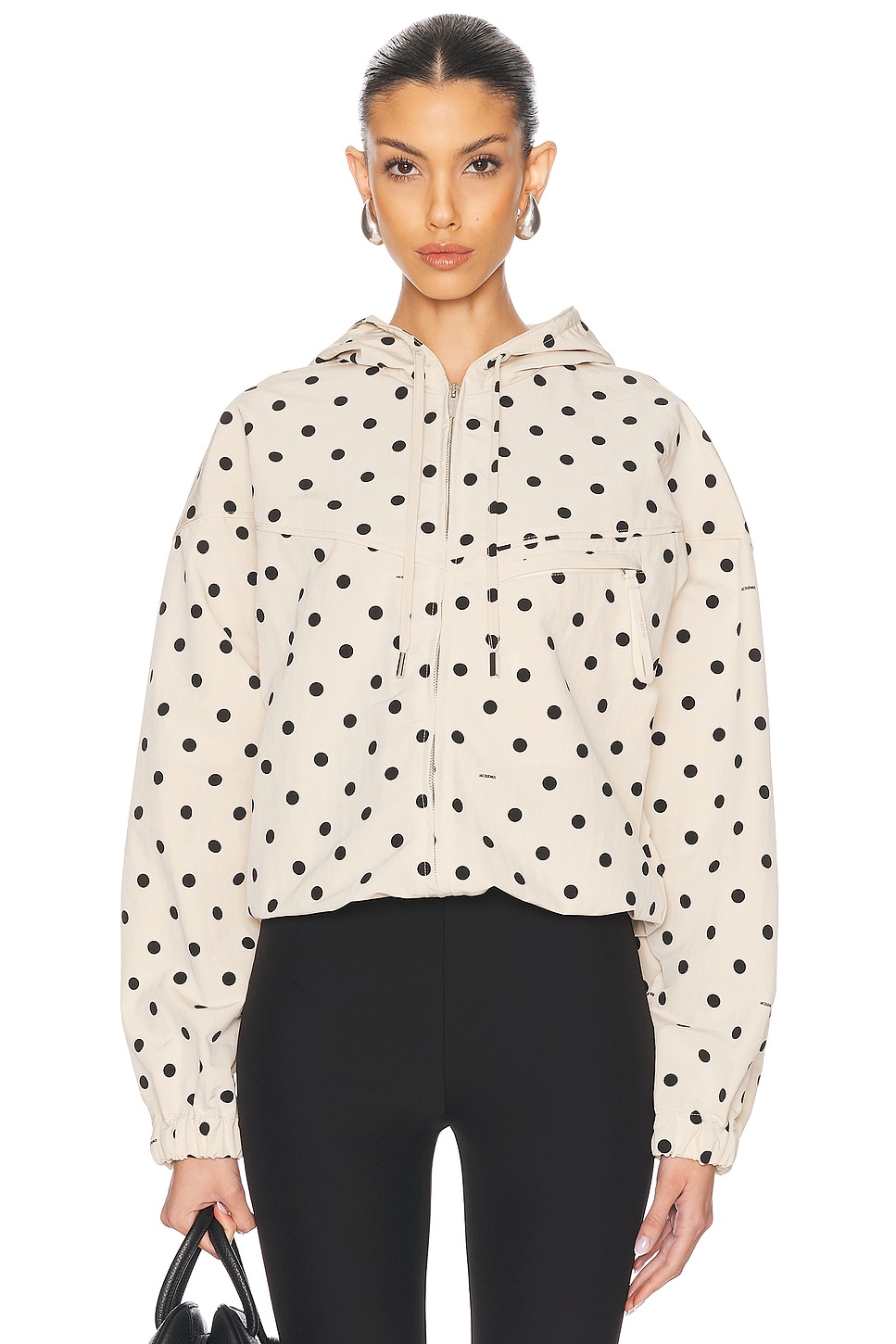Jacquemus The Bateau Polka Dot Windbreaker In Off White