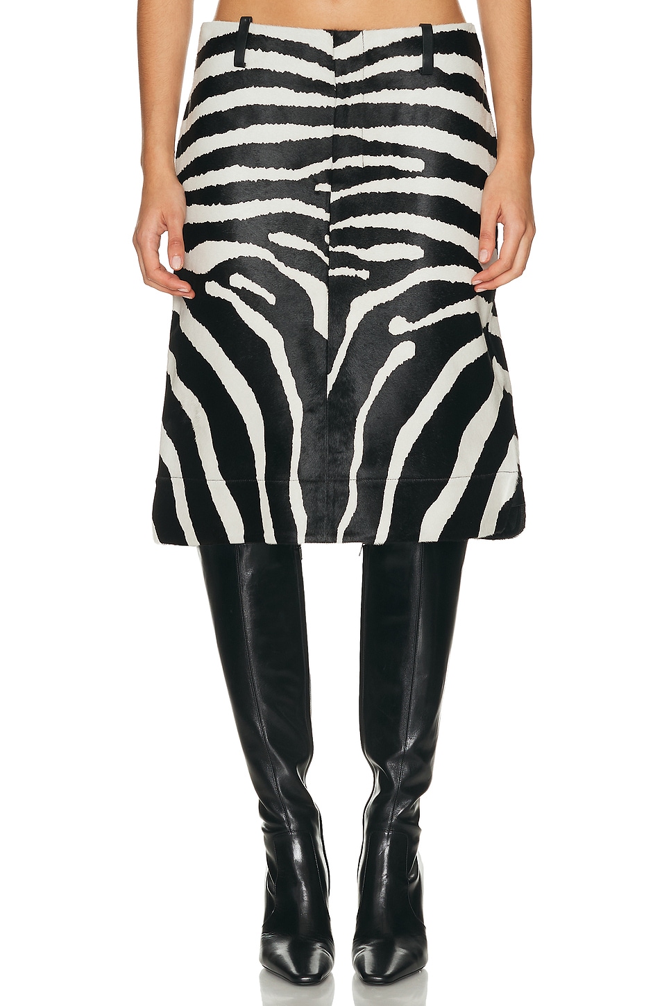 Image 1 of JACQUEMUS La Jupe Tozzi in Black & White Zebra