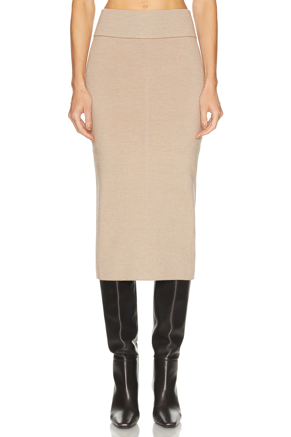 Image 1 of JACQUEMUS La Jupe Maille Doppio in Multi-beige